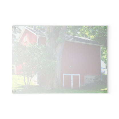 U R There Photography Court Street City Red Rustic Farmhouse Tempered-Glass Cutting Board