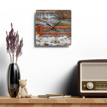 Rustic Farmhouse Wall Clock featuring Piersonville Road Dam