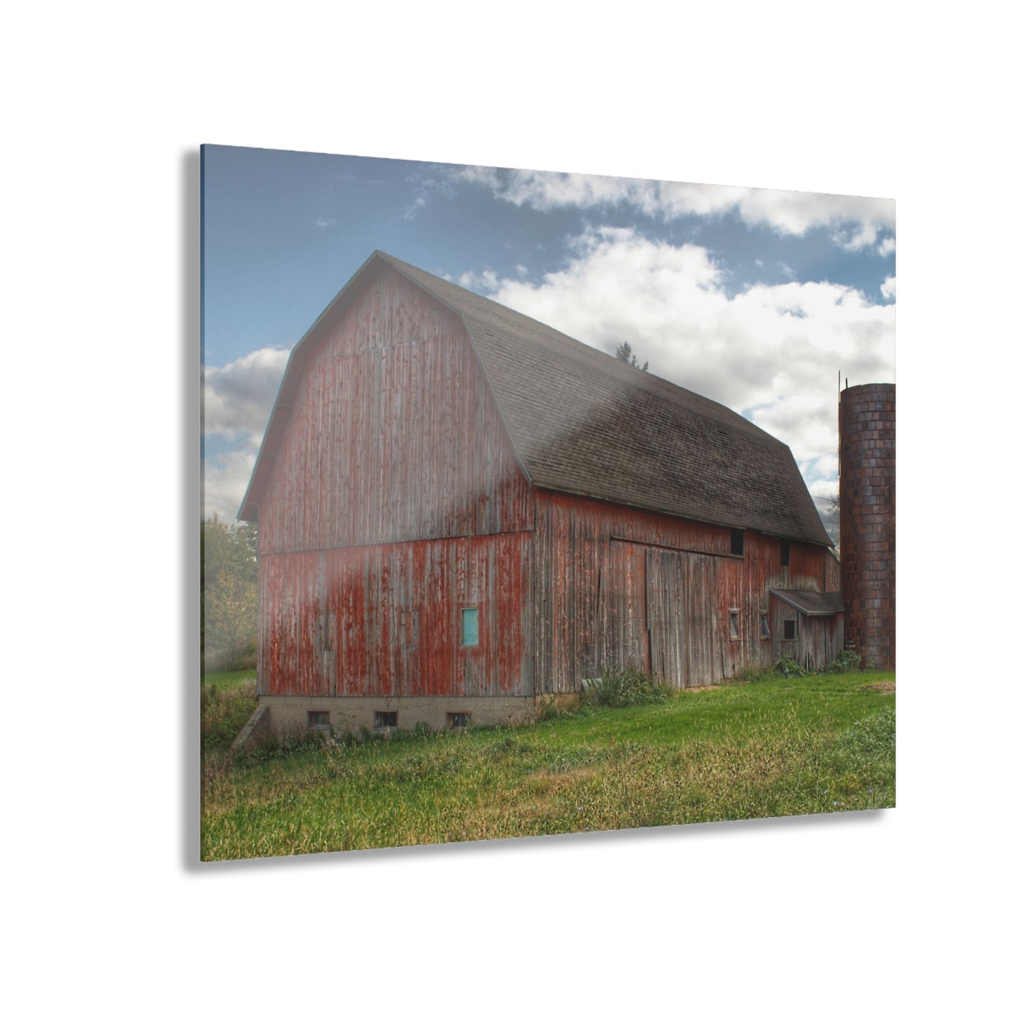U R There Photography Baldwin Road Red Rustic Farmhouse Acrylic Wall Print