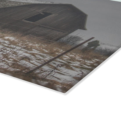 U R There Photography South Kirk Road Grey Rustic Farmhouse Tempered-Glass Cutting Board