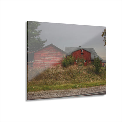 U R There Photography Goodrich Baldwin Road Reds I Rustic Farmhouse Acrylic Wall Print