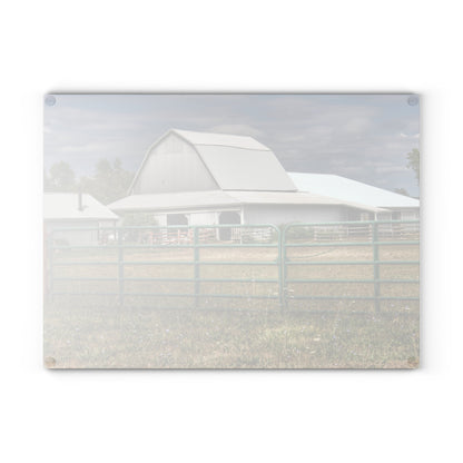 U R There Photography Petz Road Grey Rustic Farmhouse Tempered-Glass Cutting Board
