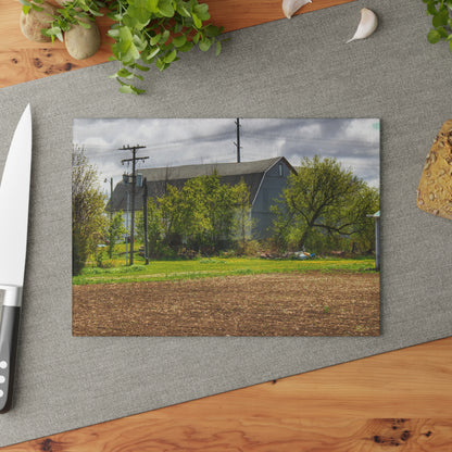 U R There Photography Rescue Road Old Grey Rustic Farmhouse Tempered-Glass Cutting Board