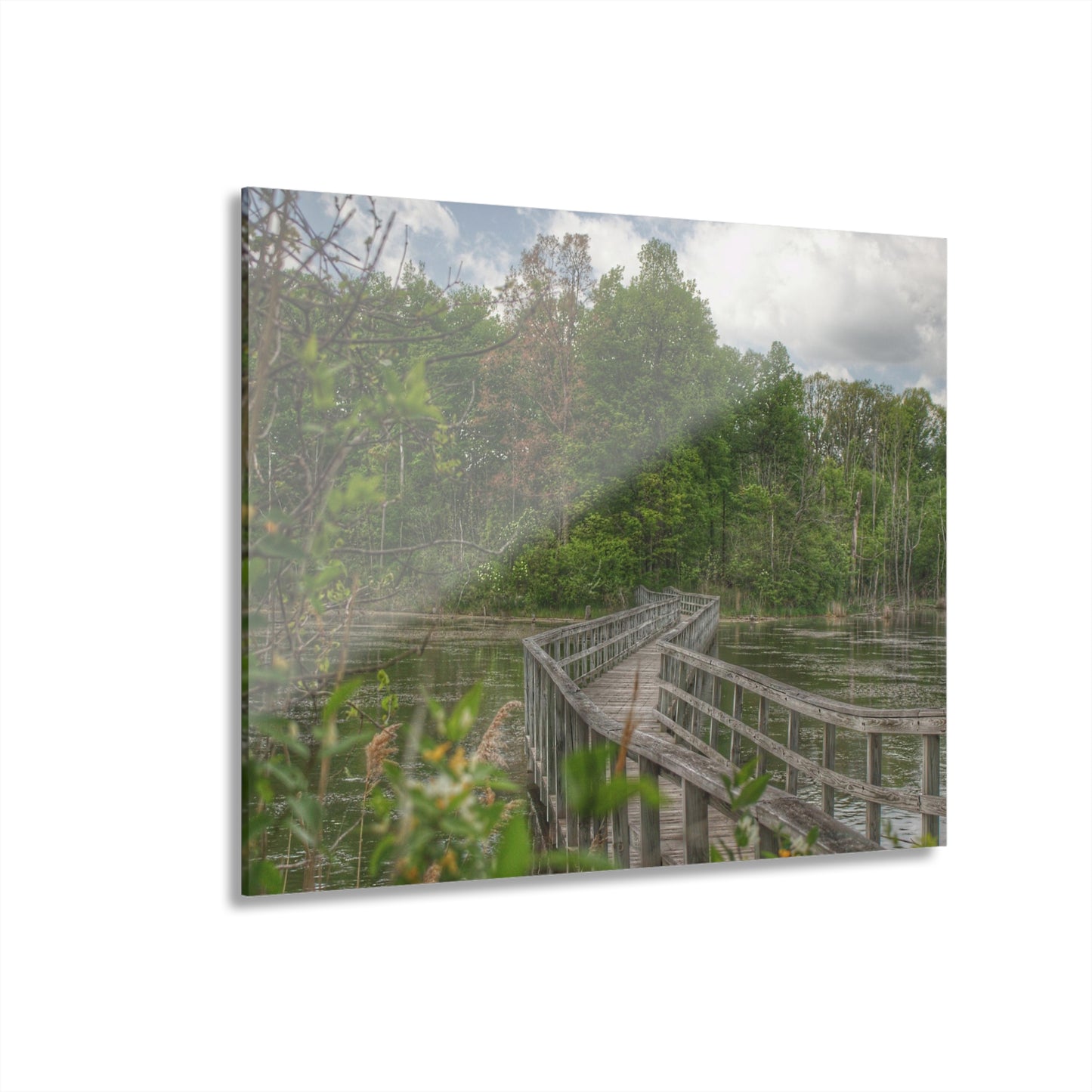 U R There Photography Linear Park Bridge in Lapeer I Rustic Farmhouse Acrylic Wall Print