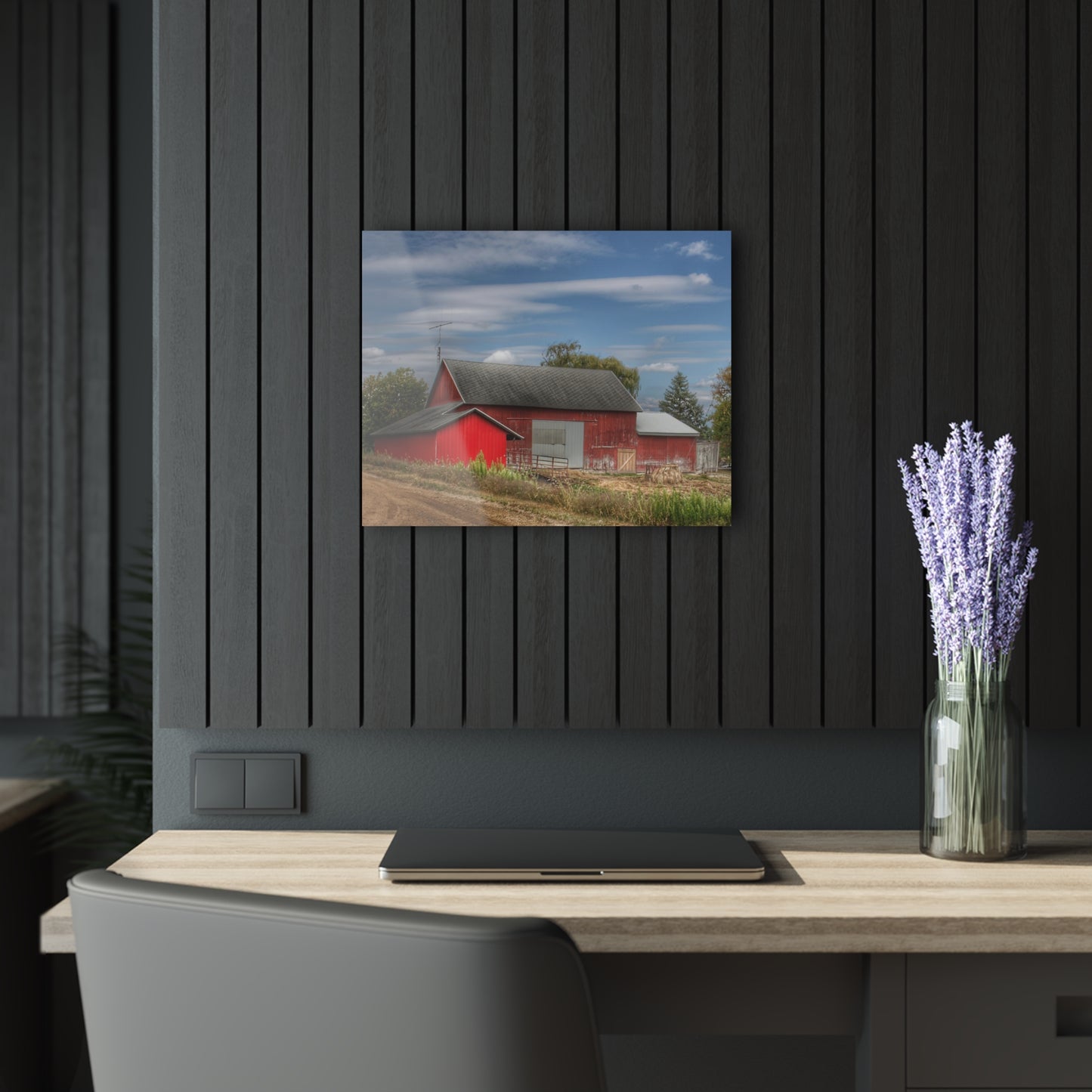 U R There Photography Wheeling Road Horse Barn Rustic Farmhouse Acrylic Wall Print