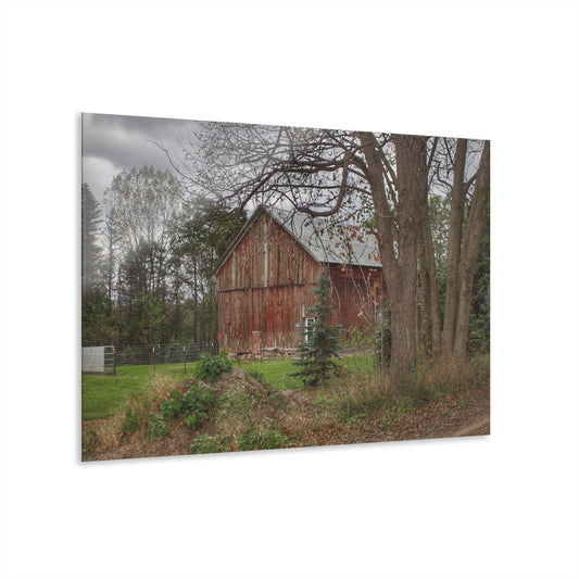 U R There Photography Big Fish Lake Road Red Rustic Farmhouse Acrylic Wall Print