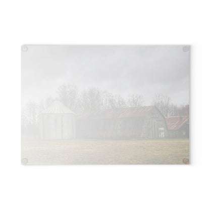 U R There Photography Hough Road Green Quonset I Rustic Farmhouse Tempered-Glass Cutting Board
