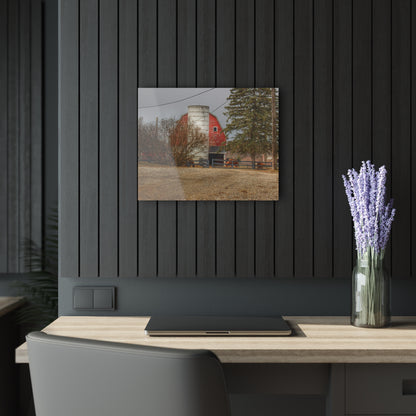 U R There Photography Blood Road Red and Horses Rustic Farmhouse Acrylic Wall Print