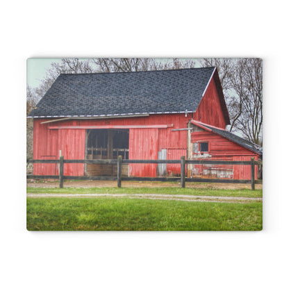 U R There Photography M-21 Roadside Stable II Rustic Farmhouse Tempered-Glass Cutting Board