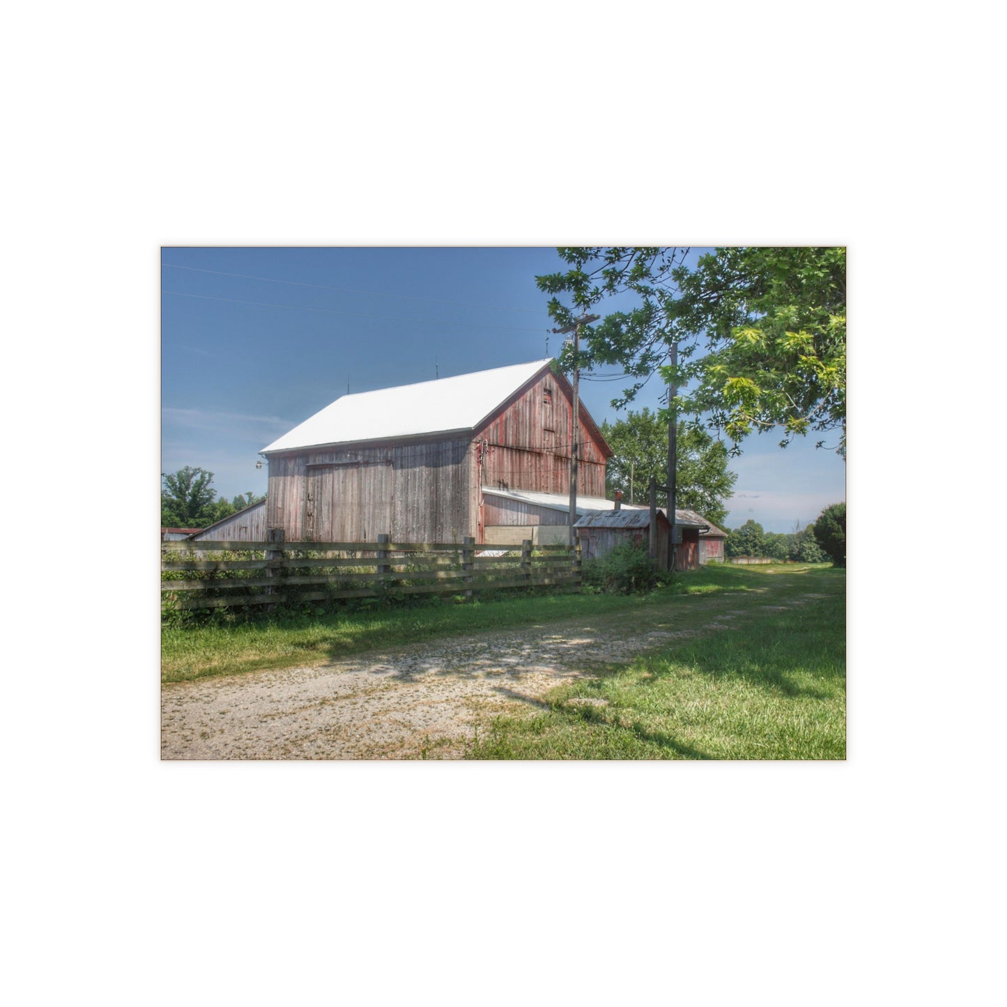 U R There Photography Castle Road Cow Barn II Rustic Farmhouse Decorative Ceramic Tile