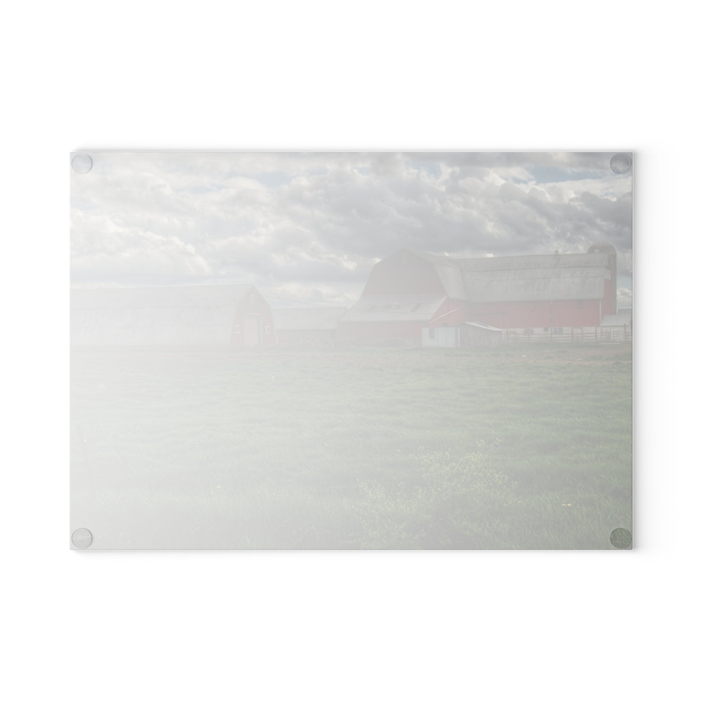 U R There Photography Northern Sandusky Reds Rustic Farmhouse Tempered-Glass Cutting Board