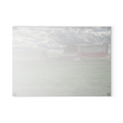 U R There Photography Northern Sandusky Reds Rustic Farmhouse Tempered-Glass Cutting Board