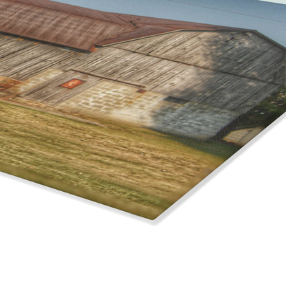 U R There Photography Irish Road Grey Rustic Farmhouse Tempered-Glass Cutting Board