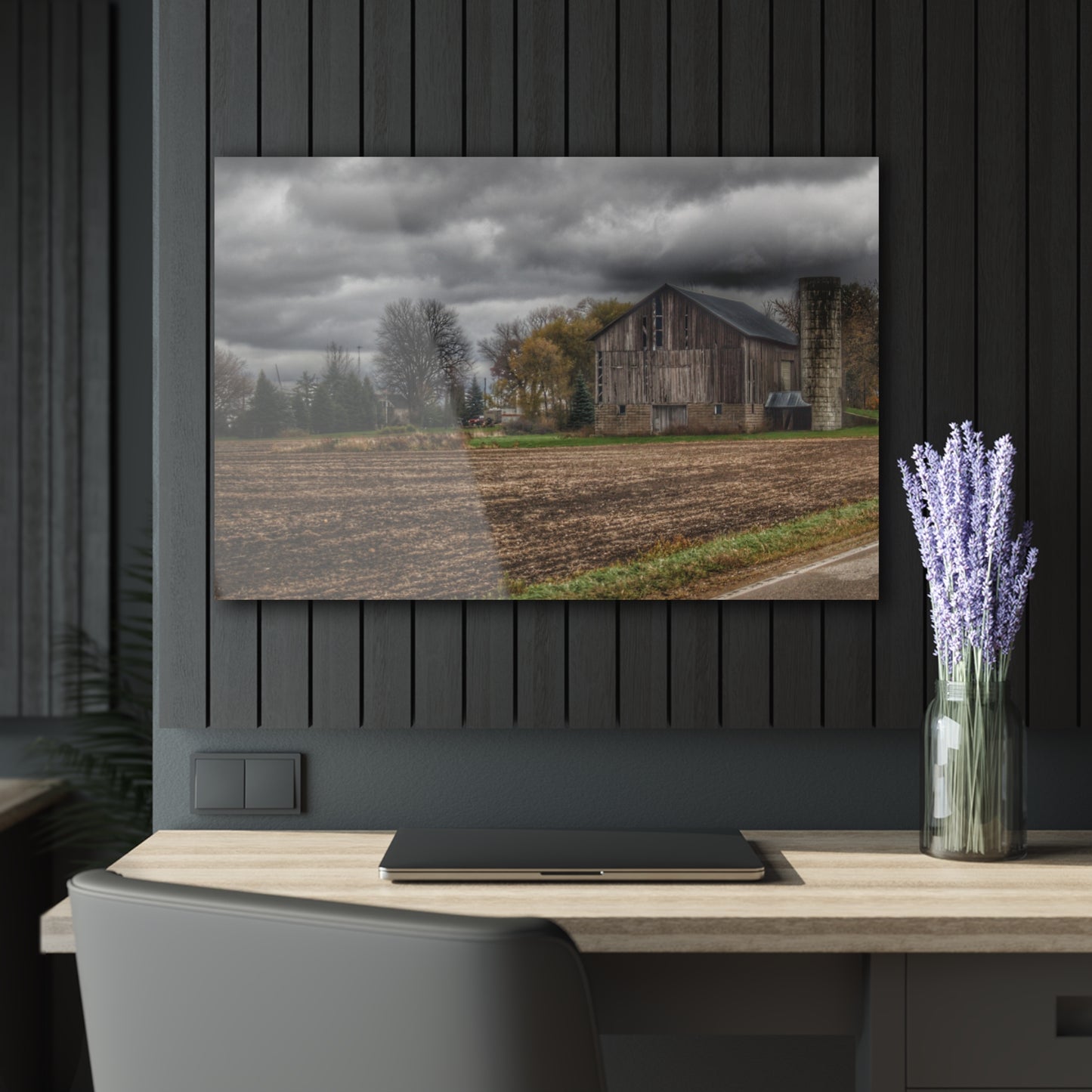U R There Photography Gilford Grey II Rustic Farmhouse Acrylic Wall Print