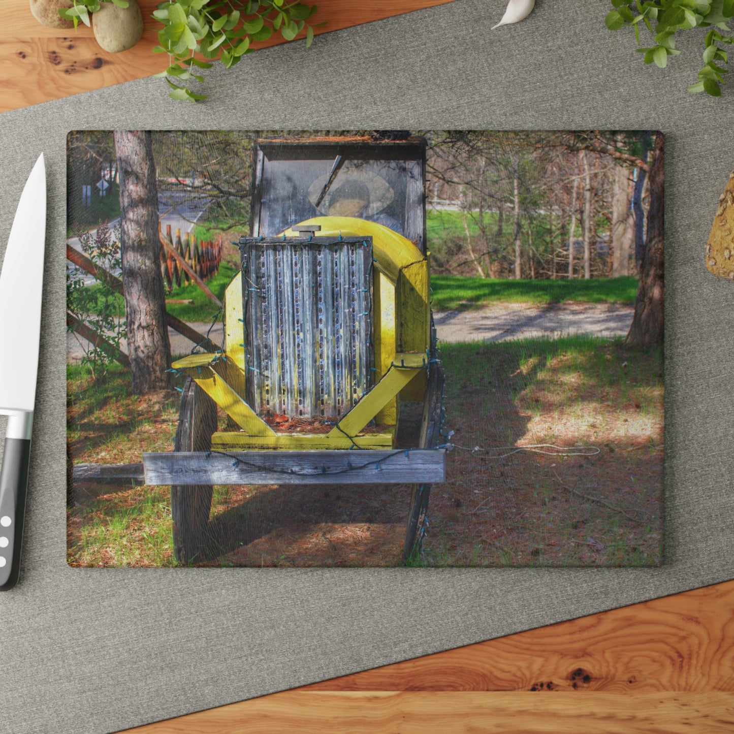 Barn Boutique Rustic Tempered-Glass Cutting Board| Hickory Place Yard Art I