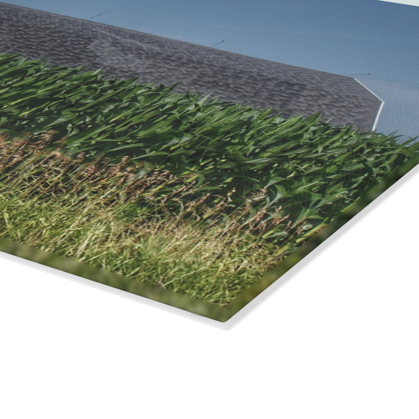 U R There Photography North Lake Pleasant Red Above the Corn Rustic Farmhouse Tempered-Glass Cutting Board