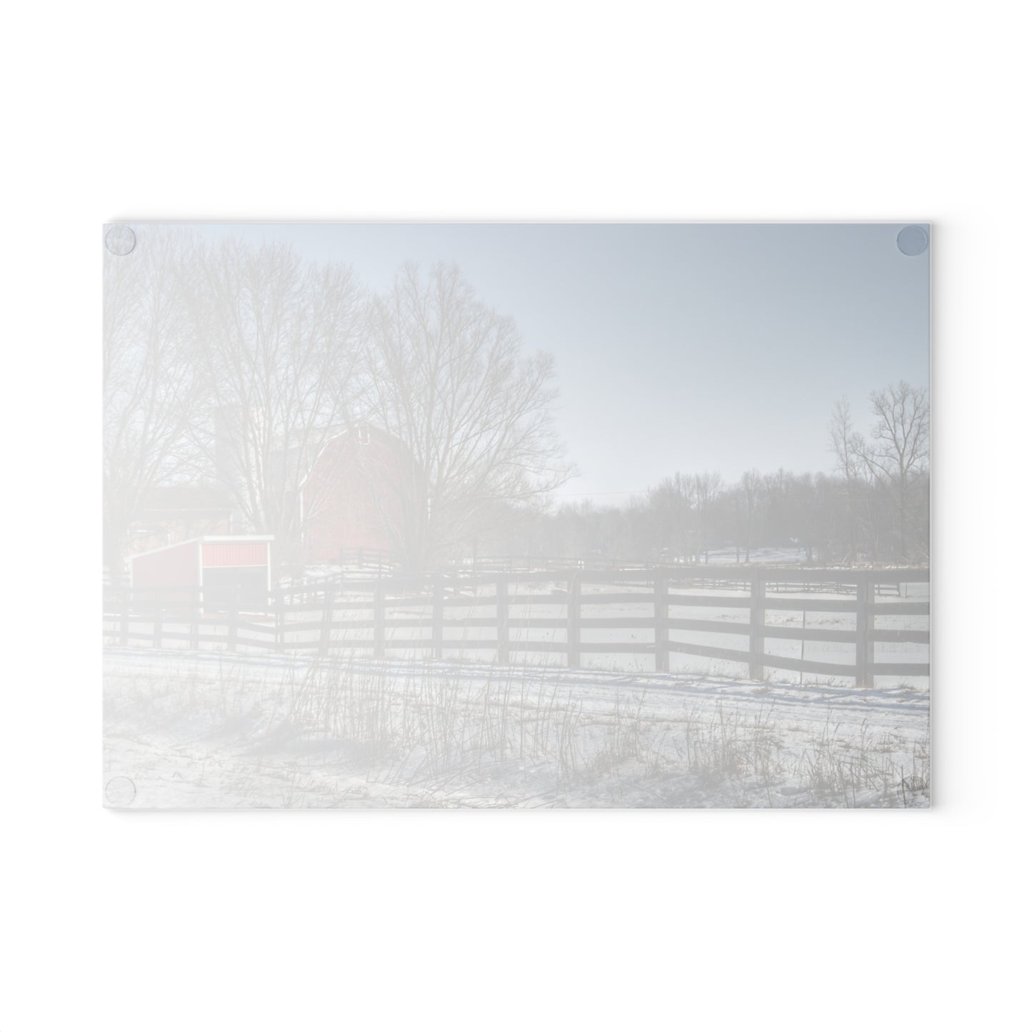 U R There Photography West Lake Road Red I Rustic Farmhouse Tempered-Glass Cutting Board