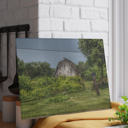 U R There Photography Vassar Road Hidden Grey I Rustic Farmhouse Tempered-Glass Cutting Board