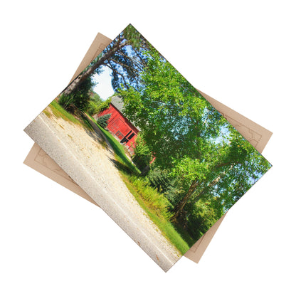 U R There Photography Caro Hidden Red Rustic Farmhouse Decorative Ceramic Tile