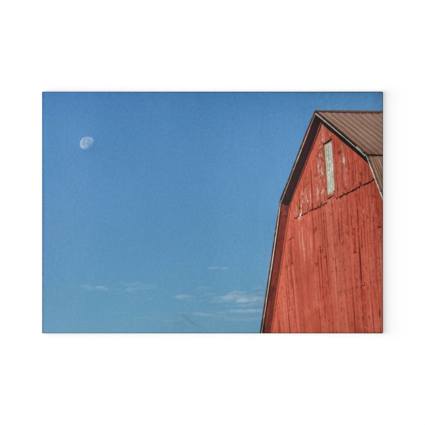 U R There Photography Fargo Road Red II Rustic Farmhouse Tempered-Glass Cutting Board