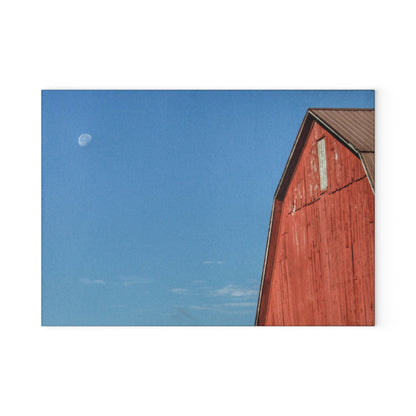 U R There Photography Fargo Road Red II Rustic Farmhouse Tempered-Glass Cutting Board