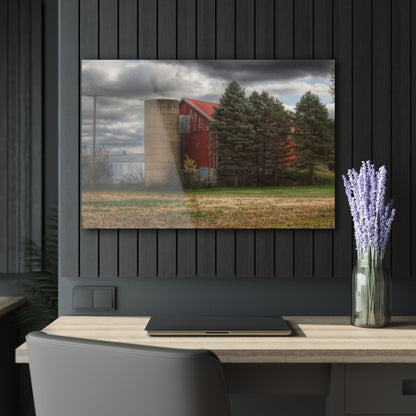 U R There Photography Laur Road Red Among the Pines II Rustic Farmhouse Acrylic Wall Print