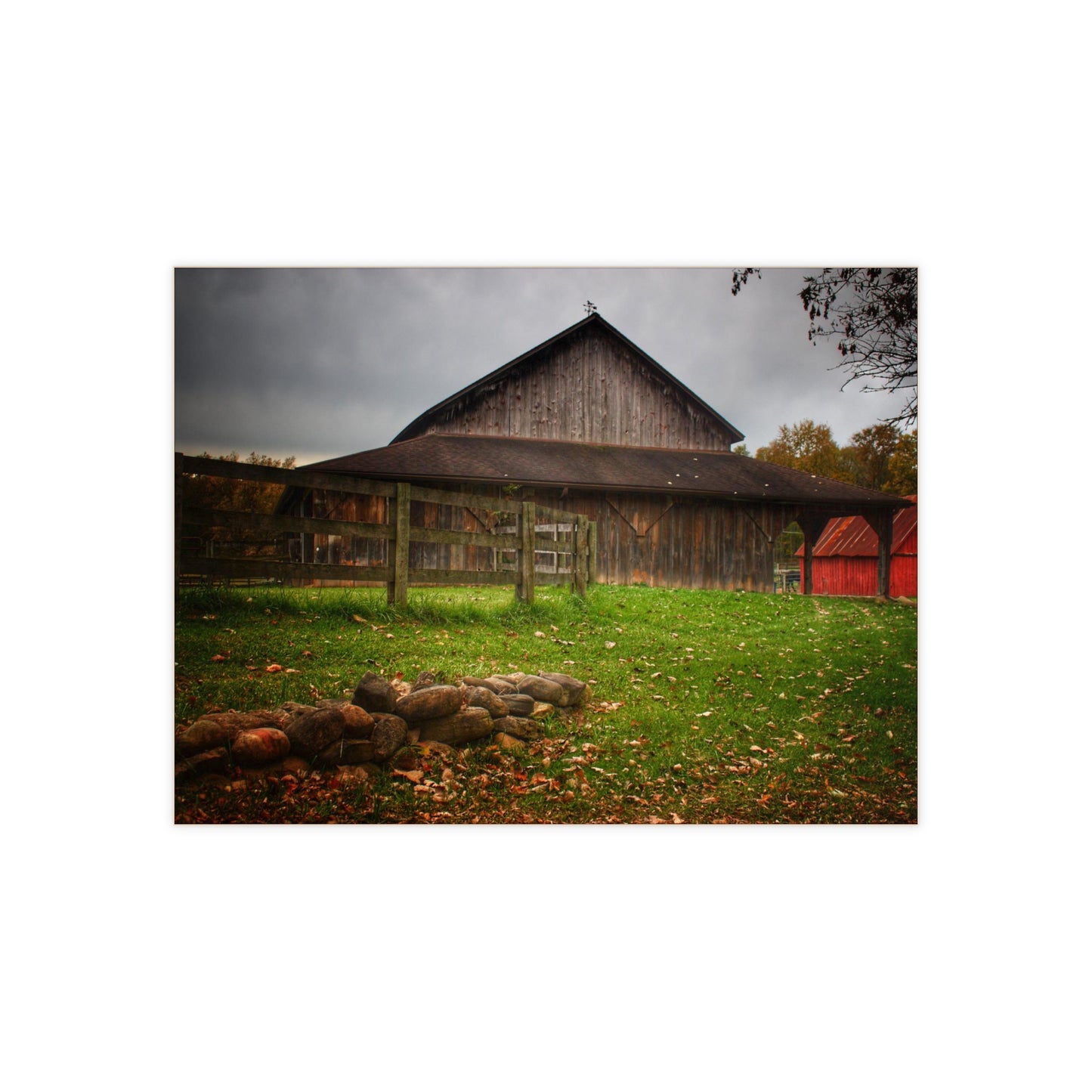 U R There Photography Chalet Grey II Rustic Farmhouse Decorative Ceramic Tile