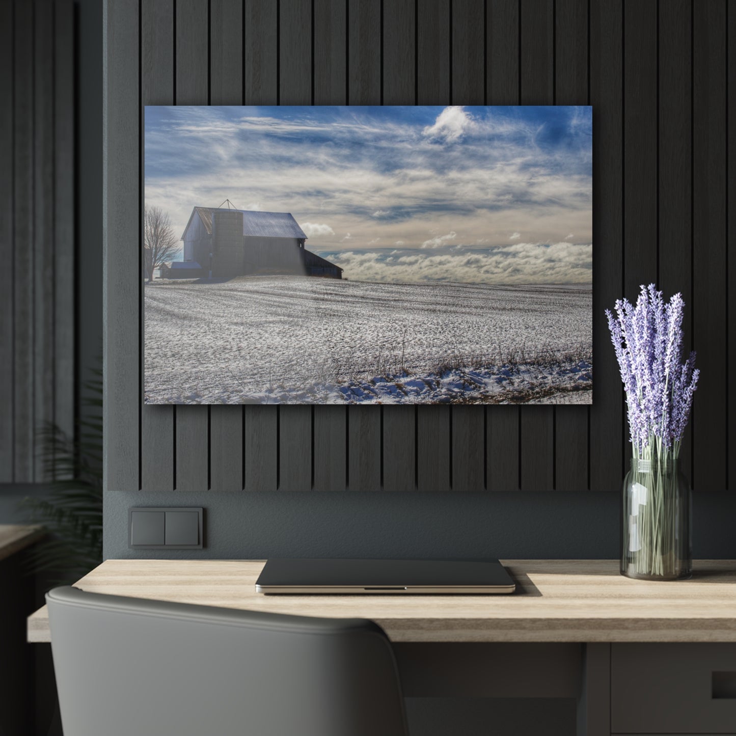 U R There Photography Early Spring Grey I Rustic Farmhouse Acrylic Wall Print