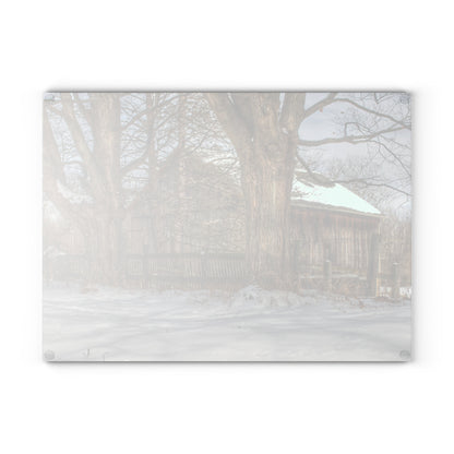 U R There Photography English Road Grey Rustic Farmhouse Tempered-Glass Cutting Board