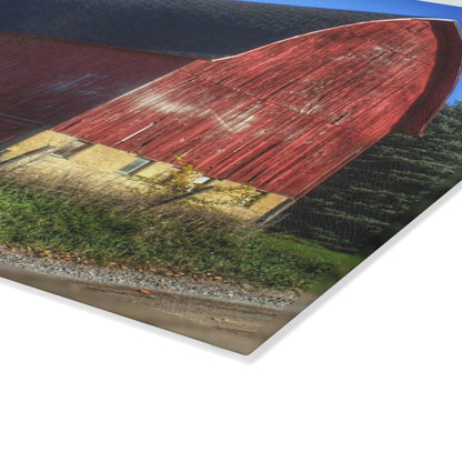 U R There Photography Big Red II Rustic Farmhouse Tempered-Glass Cutting Board