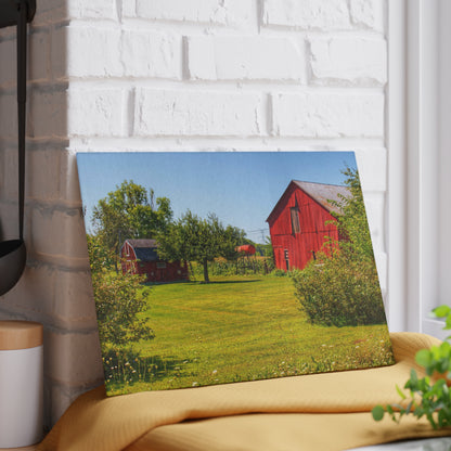 U R There Photography East Farrand Reds Rustic Farmhouse Tempered-Glass Cutting Board