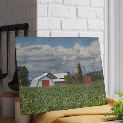 U R There Photography Montrose Farm I Rustic Farmhouse Tempered-Glass Cutting Board