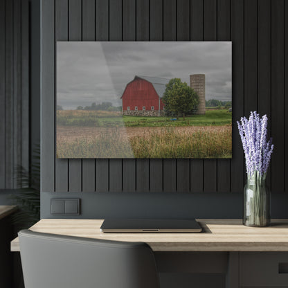 U R There Photography Clifford Road Red and Silo II Rustic Farmhouse Acrylic Wall Print
