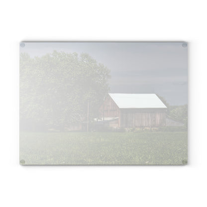 U R There Photography Castle Road Cow Barn III Rustic Farmhouse Tempered-Glass Cutting Board