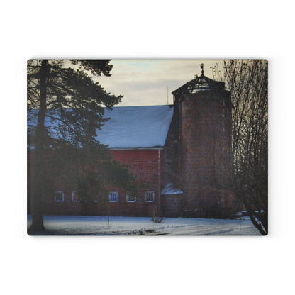 U R There Photography Ebeling Road Red Rustic Farmhouse Tempered-Glass Cutting Board