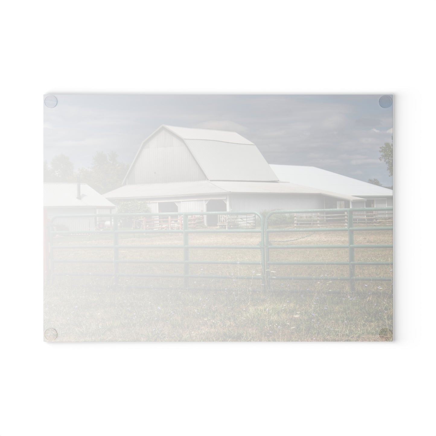 U R There Photography Petz Road Grey Rustic Farmhouse Tempered-Glass Cutting Board