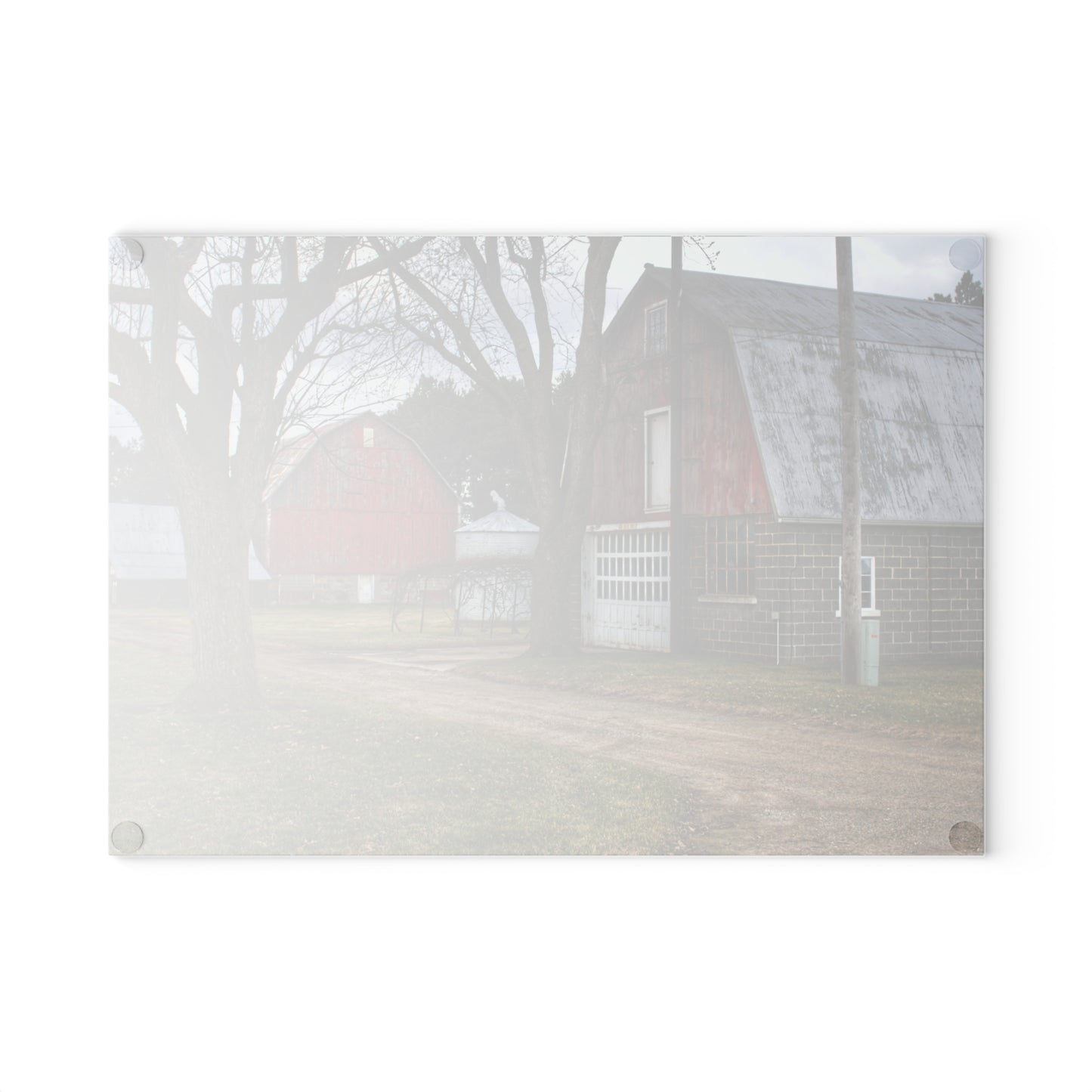 U R There Photography Peck Reds Rustic Farmhouse Tempered-Glass Cutting Board 8"x 11"