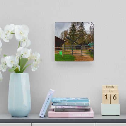 U R There Photography Castle Roadside Greys Rustic Farmhouse Wall Clock