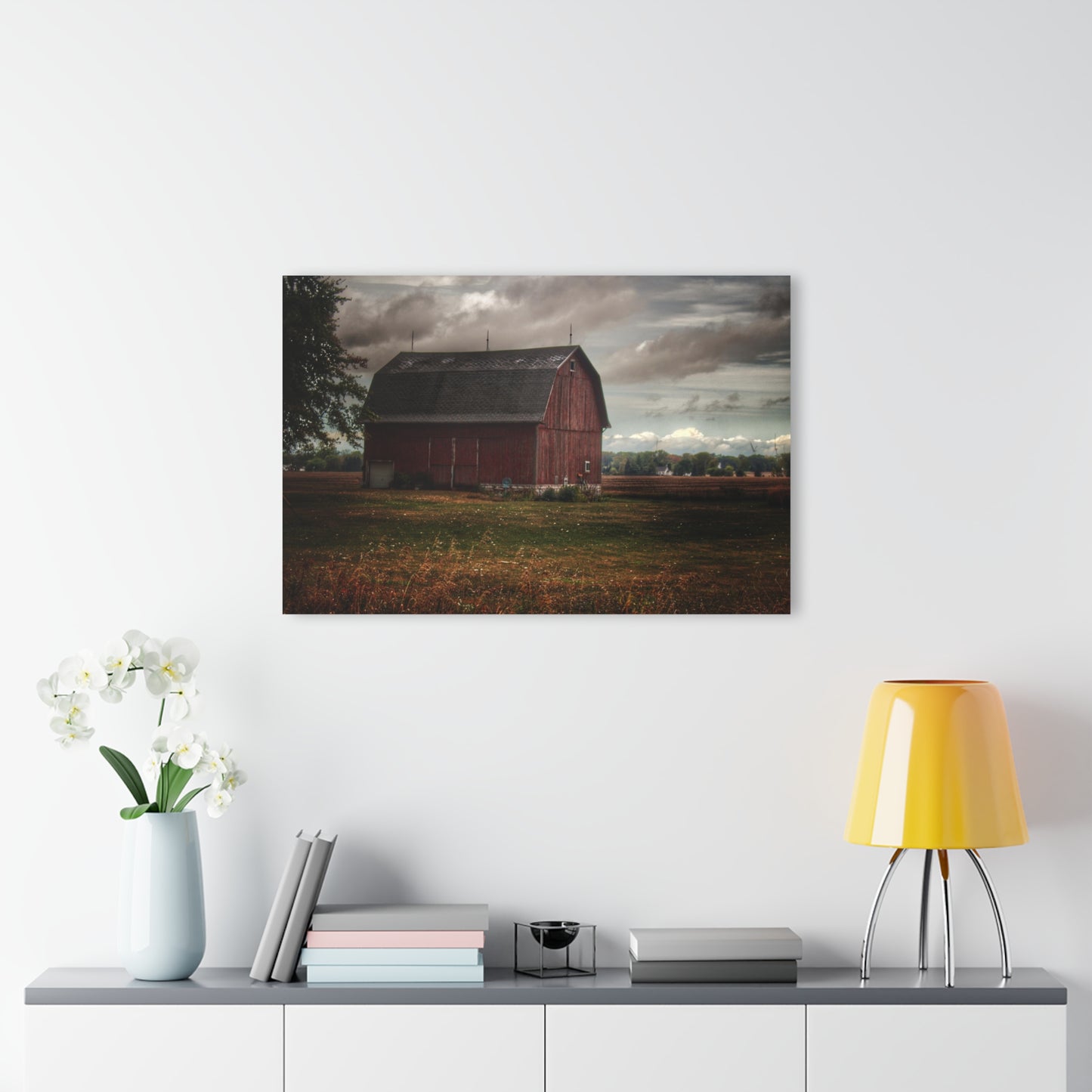 U R There Photography Fairgrove-Deckerville Red Rustic Farmhouse Acrylic Wall Print