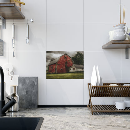 U R There Photography Stanley Road Red I Rustic Farmhouse Decorative Ceramic Tile