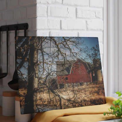 U R There Photography Greenwood Road Hidden Rustic Farmhouse Tempered-Glass Cutting Board