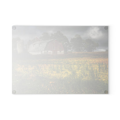 U R There Photography Remnants Rustic Farmhouse Tempered-Glass Cutting Board