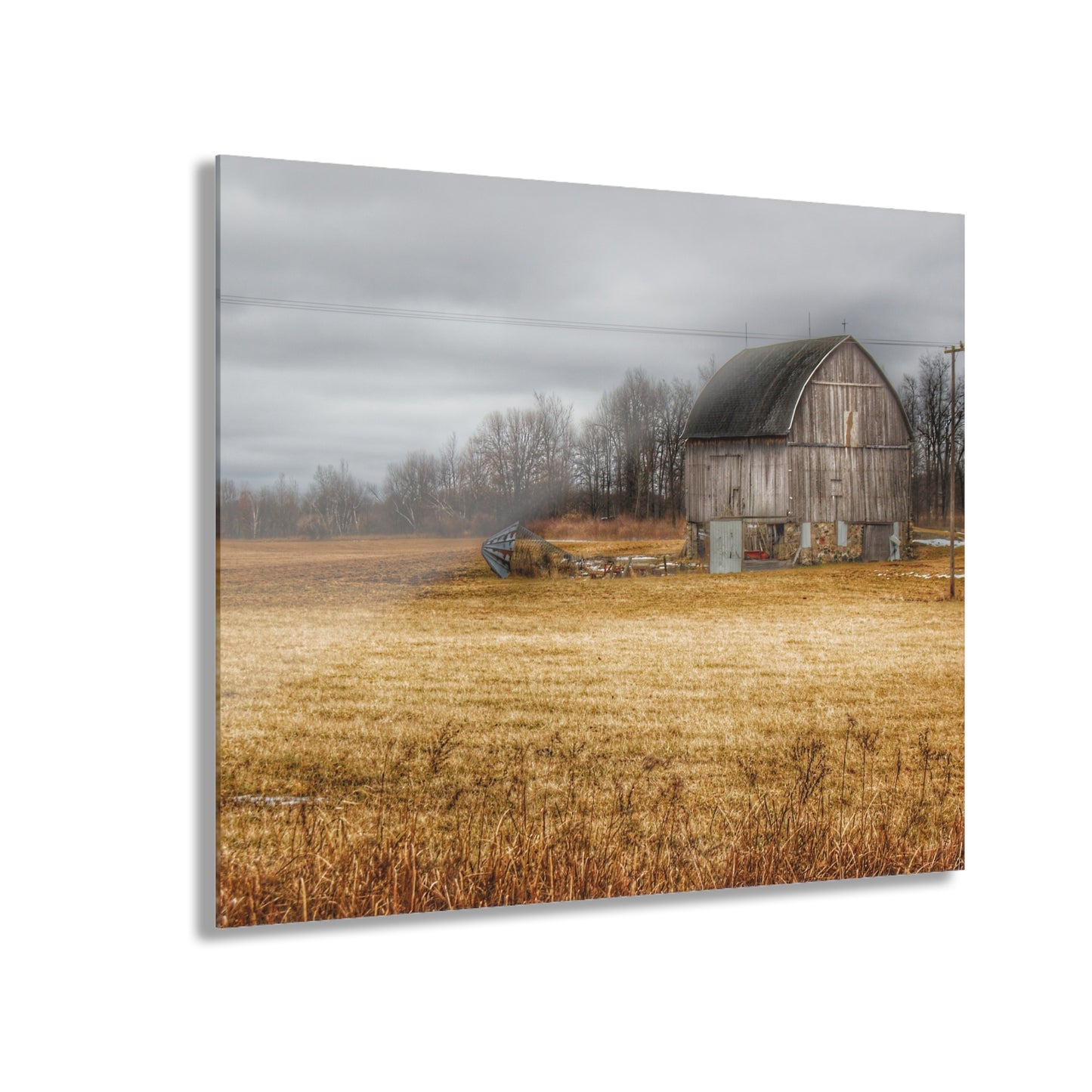 U R There Photography Laur Road Grey Rustic Farmhouse Acrylic Wall Print