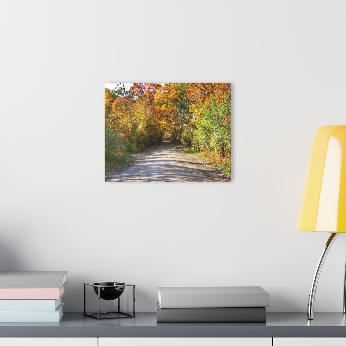 U R There Photography Harson Road in Fall II Rustic Farmhouse Acrylic Wall Print
