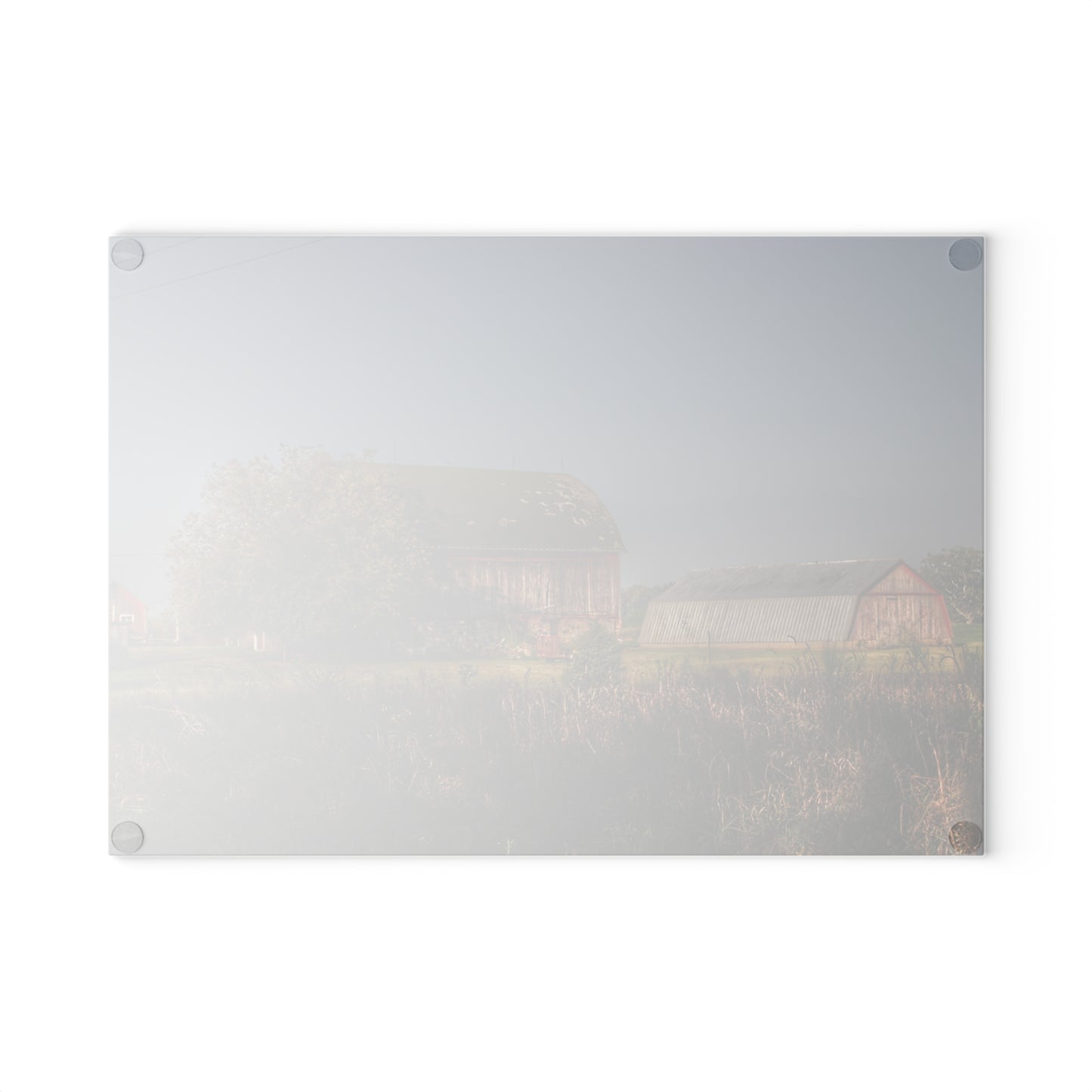 U R There Photography Summers Road Reds Rustic Farmhouse Tempered-Glass Cutting Board