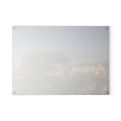 U R There Photography Summers Road Reds Rustic Farmhouse Tempered-Glass Cutting Board