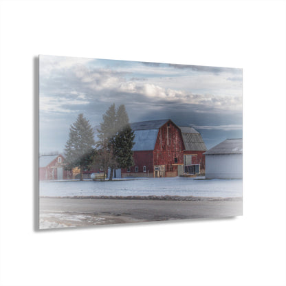 U R There Photography Glover Road Red Rustic Farmhouse Acrylic Wall Print
