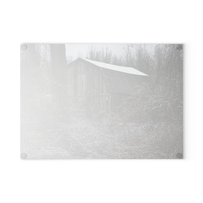 U R There Photography Saginaw Road Grey Rustic Farmhouse Tempered-Glass Cutting Board