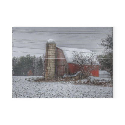 U R There Photography Arbela Road Red Rustic Farmhouse Tempered-Glass Cutting Board
