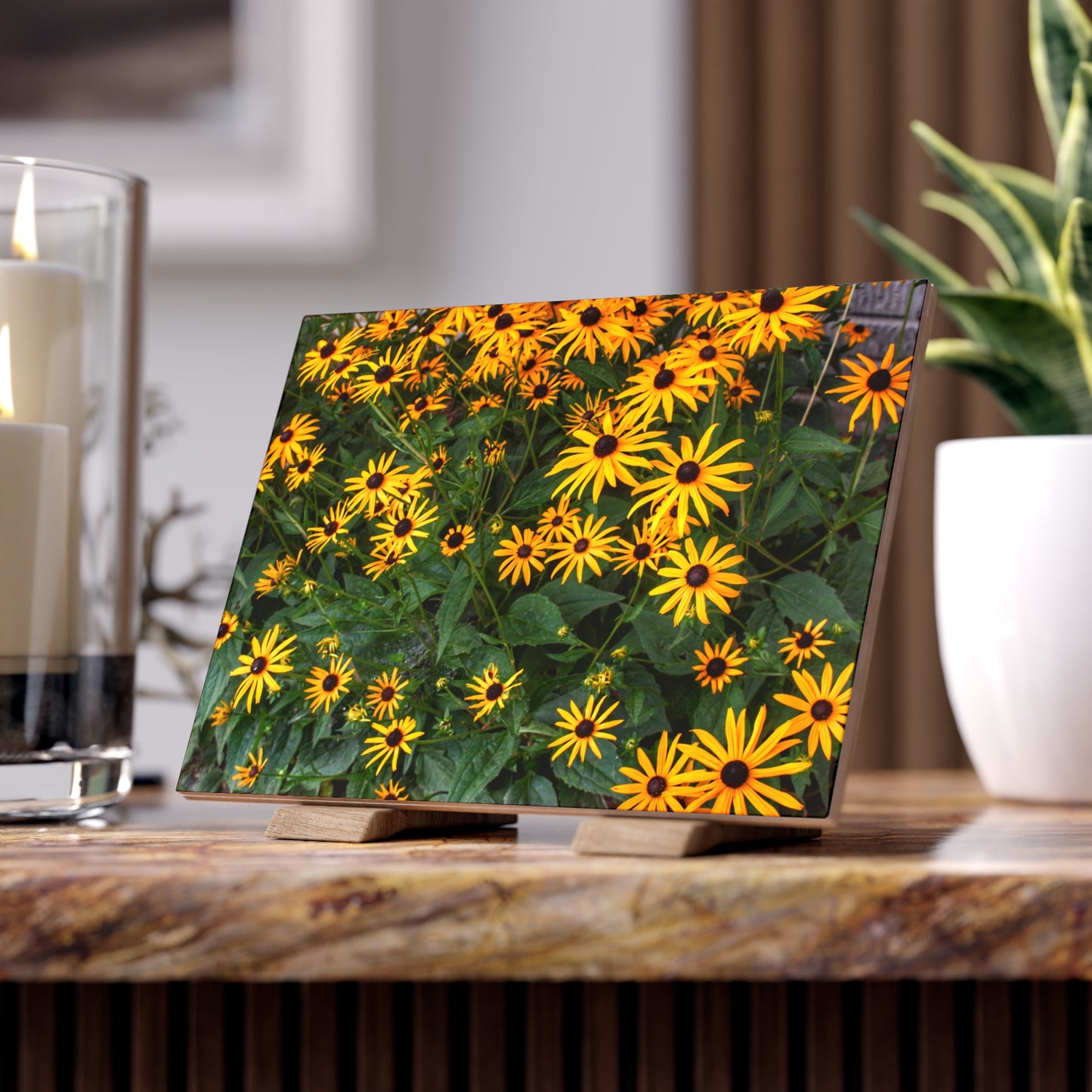 U R There Photography Black-Eyed Susan Rustic Farmhouse Decorative Ceramic Tile